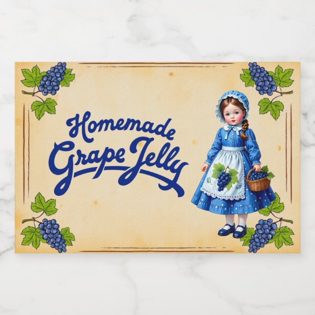 Homemade Grape Jelly - Vintage Food Label (Single Label)