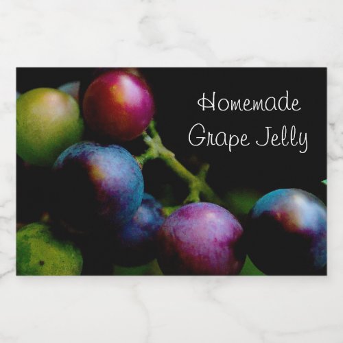 Homemade Grape Jelly with Grapes on the Vine Food Label