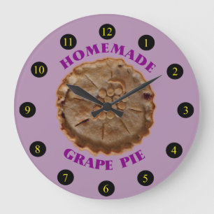 Homemade Grape Pie Large Clock