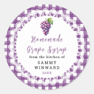 Homemade Grape Syrup Bottle Label