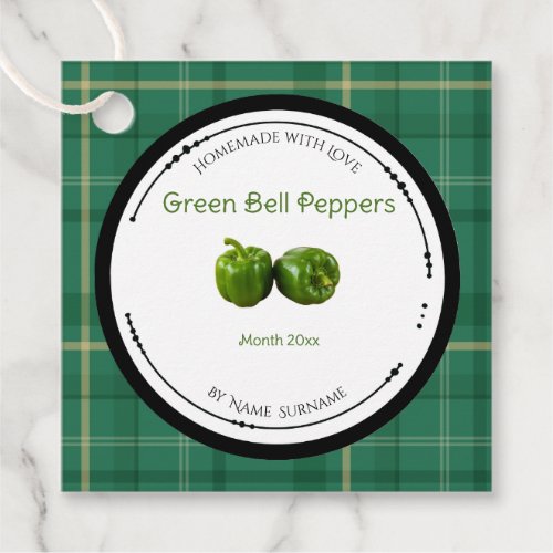 Homemade Green Bell Peppers Label Hang Tag
