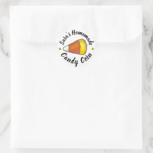 Homemade Halloween Thanksgiving Candy Corn Classic Round Sticker