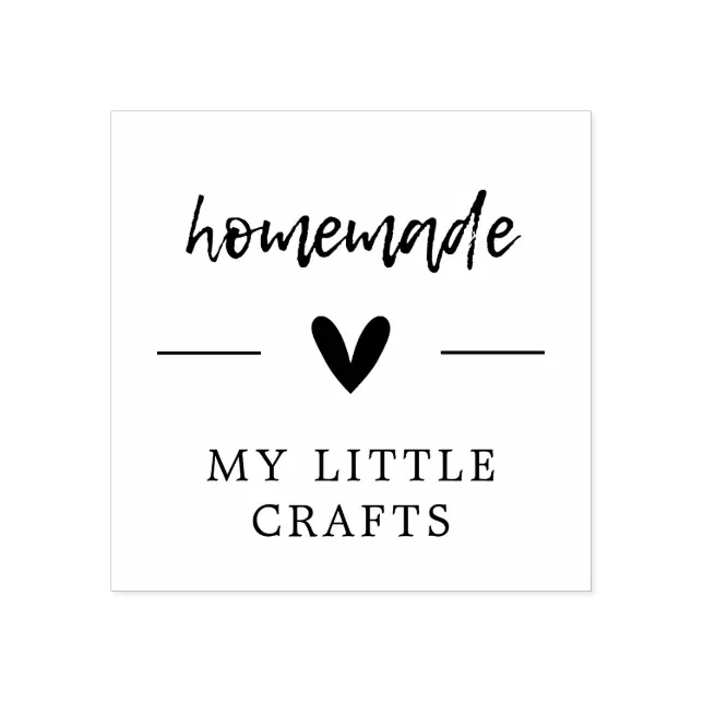 Homemade Hand Lettered Script Simple Heart Rubber Stamp | Zazzle