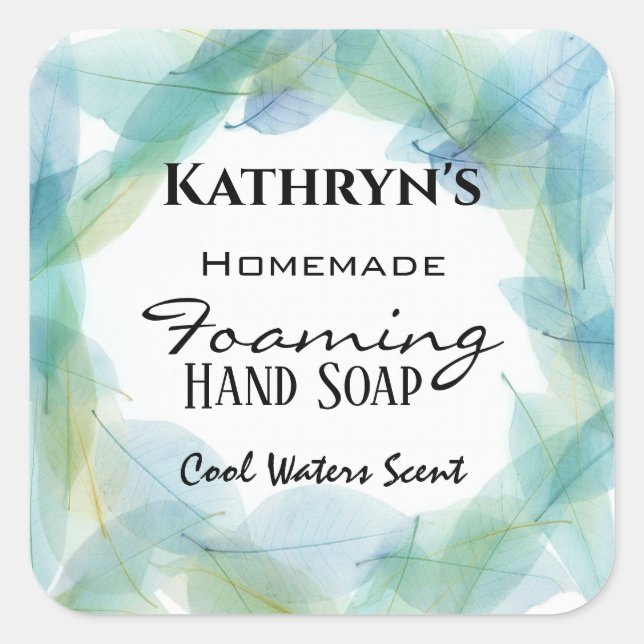 Homemade Hand Soap Personalized Square Sticker (Front)