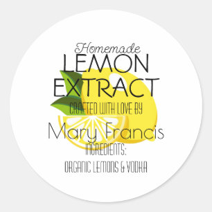Homemade handcrafted Lemon Extract Crafted Classic Round Sticker