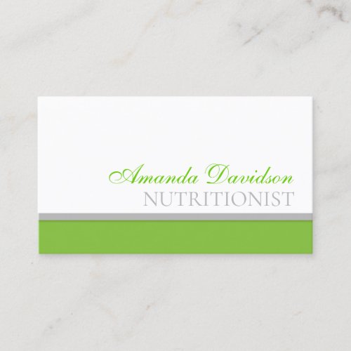 Simple White Healthy Life/Nutrition Coach Card Business Card Template