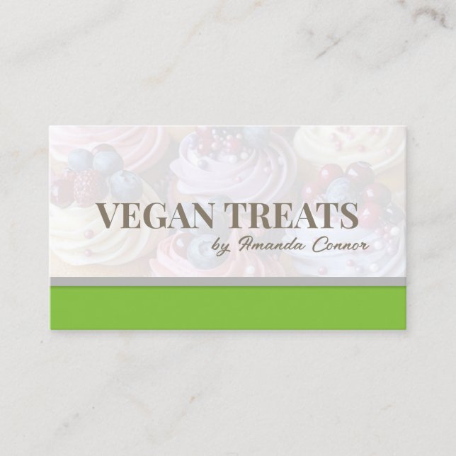 Homemade Healthy Sweets & Cakes Simple Modern Business Card (Front)