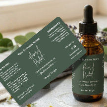 Homemade Herbal 2 oz Essential Oil Bottle Label