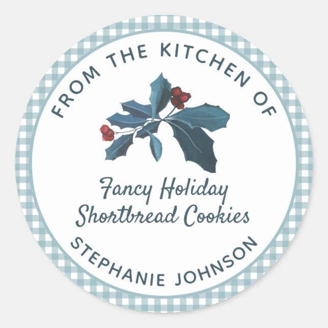 Homemade Holiday Gift From the Kitchen of Classic  Round Sticker (Front)