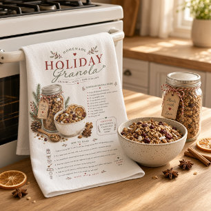 Homemade Holiday Granola Recipe Christmas Kitchen Towel