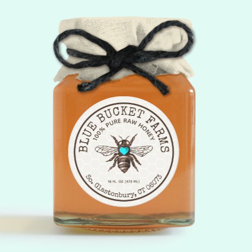 Homemade Honey Bee Honeycomb Jar Label