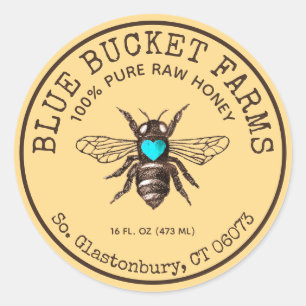 Homemade Honey Bee Yellow Jar Label