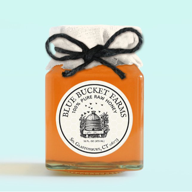 Homemade Honey Beehive Jar Label (Creator Uploaded)
