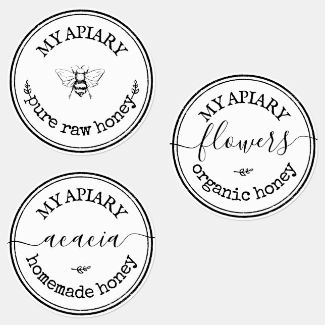 Homemade Honey Bumblebee Apiary Waterproof Jar Labels (Group)