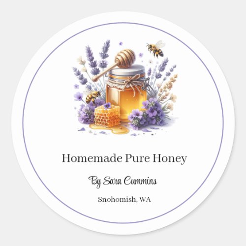 Homemade Honey Classic Round Sticker