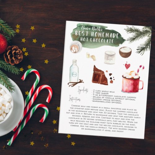 Homemade Hot Chocolate Recipe  Holiday Postcard