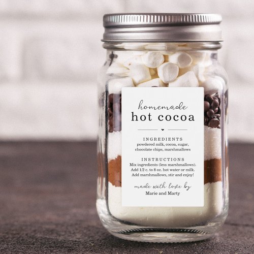 Homemade Hot Cocoa Mix Gift Label