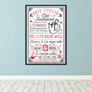 Homemade Hot Cocoa Recipe Farmhouse Canvas Print