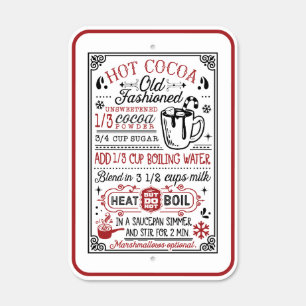 Homemade Hot Cocoa Recipe Farmhouse Metal Sign