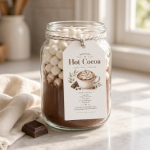 Homemade Hot Cocoa Recipe Gift Tags for Christmas