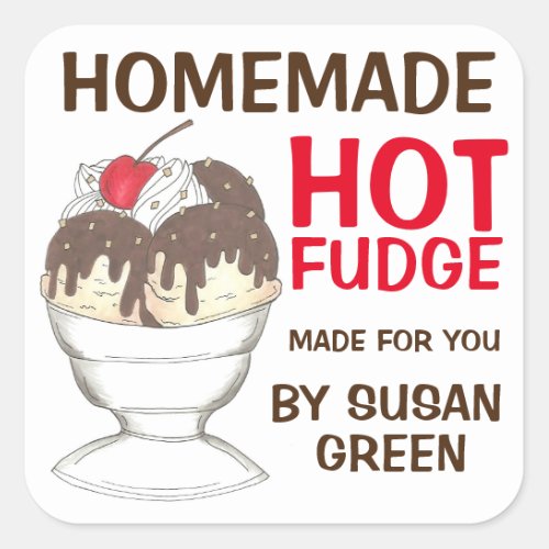 Homemade Hot Fudge Sauce Personalized Stickers