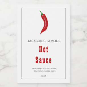 Homemade Hot Sauce Chilli Sauce Label
