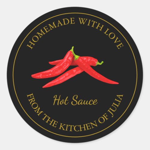 Homemade Hot Sauce Label  Black
