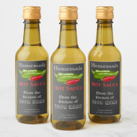 Homemade Hot Sauce Label Chalk Art Chili Peppers