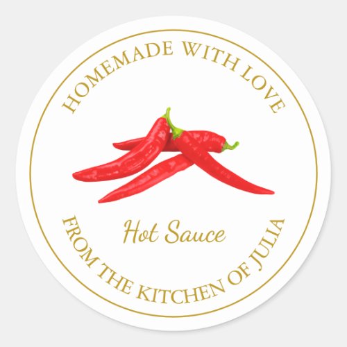 Homemade Hot Sauce Label  White