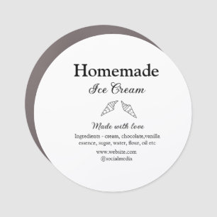 Homemade ice cream add ingredients made with love  car magnet