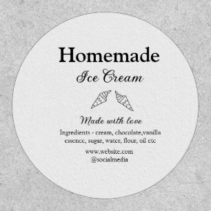 Homemade ice cream add ingredients made with love  patch
