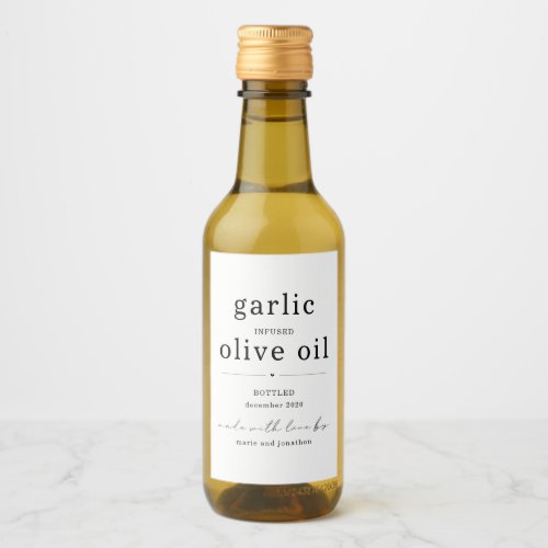 Homemade Infused Olive Oil Label _ One Line