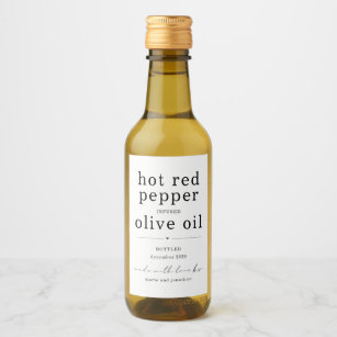Homemade Infused Olive Oil Label - Two Lines