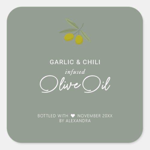 Homemade Infused Olive Oil  Square Sticker