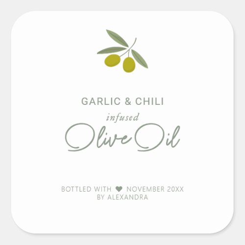 Homemade Infused Olive Oil  Square Sticker