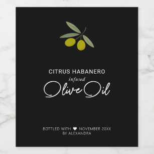 Homemade Infused Olive Oil Wine Label