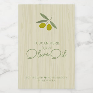 Homemade Infused Olive Oil Wine Label