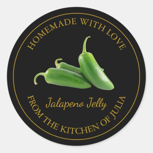 Homemade Jalapeno Jelly Label  Black