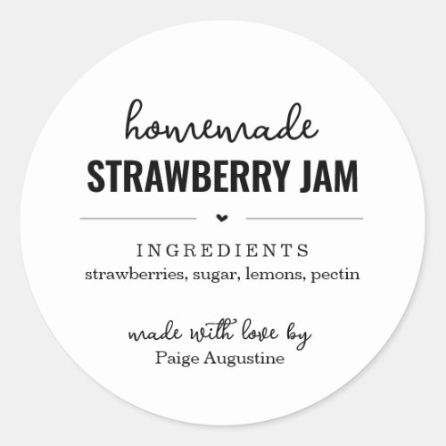 Homemade Jam  Food Canning Jar Gift Label Sticker