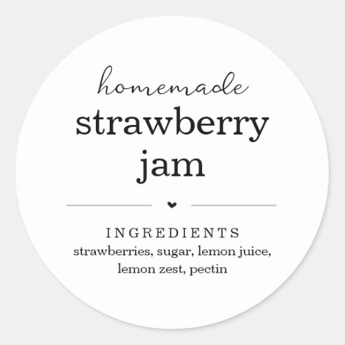 Homemade Jam  Food Canning Jar Label Sticker
