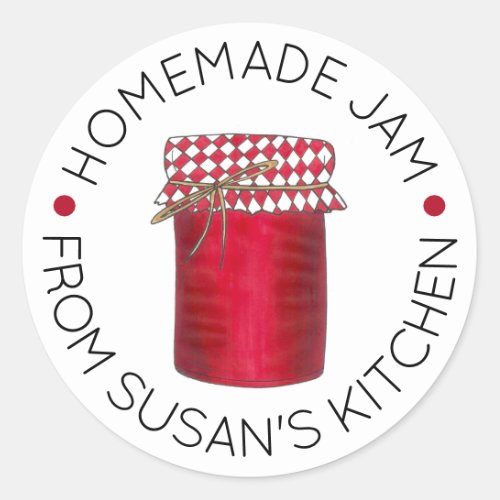 Homemade Jam Jelly Fruit Preserves Made By Kitchen Classic Round Sticker