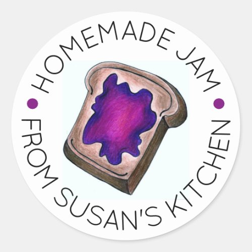 Homemade Jam Jelly Fruit Preserves Made By Kitchen Classic Round Sticker