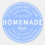 Homemade Jam / Jelly Label Fresh Blue and White