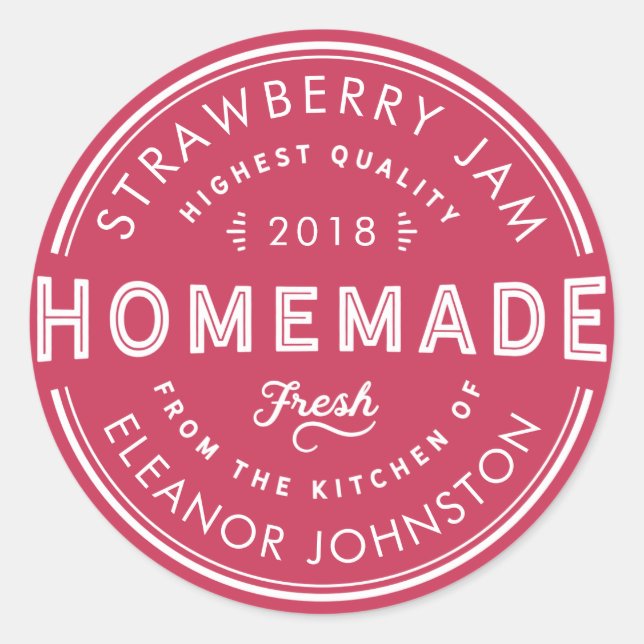 Homemade Jam / Jelly Label Fresh from Your Kitchen (Front)