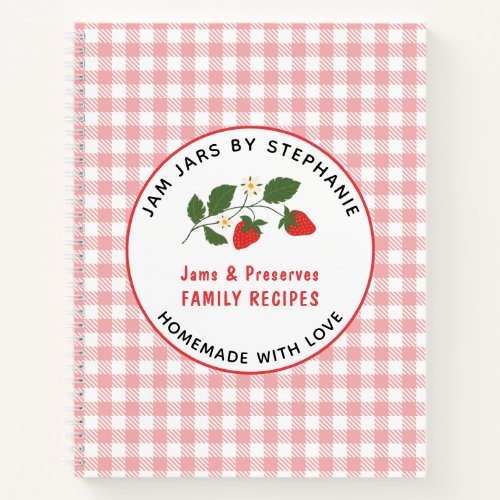 Homemade Jams Preserves Red Plaid Recipe Notebook