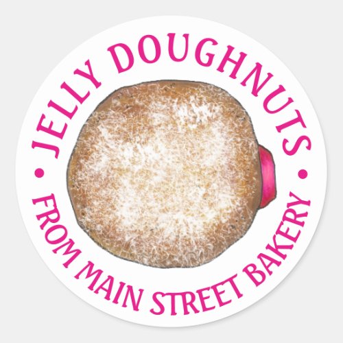 Homemade Jelly Donuts Doughnuts Baked By Bakery Classic Round Sticker