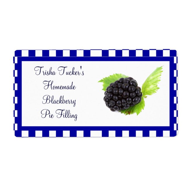 Homemade Jelly/Jam Label (Front)