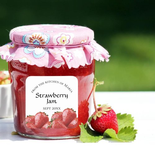 Homemade Jelly Strawberry Jam Jar Label Sticker