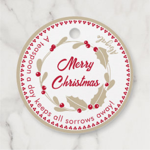 Homemade Jelly Whimsical Christmas Gift Favor Tags