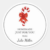 Homemade just for you christmas candy cane label